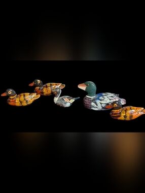 Vintage Hand Painted Mini Duck Decoys- Bundle of 5